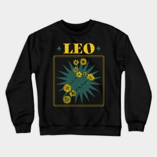 Floral Zodiac: Astrology Sign Leo Crewneck Sweatshirt